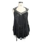 Summer Lace Up Shoulder Nailed Leather Loops Punk Women Halter Vest