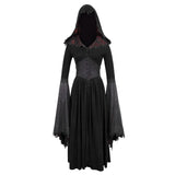 Gothic Pointed Hat Velveteen Floral Lady Tunic Voluminous Skirt Coats