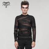 T-shirt bandage en maille punk 'Chainsaw'