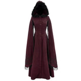 Winter Hand Embroidered Shawl Red Double Sided Women Long Coat