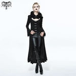 Black Floral Dark Pattern Embroidered Women Dress Coat