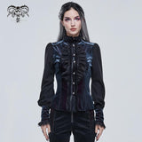 'Starlight Star Bright' Gothic Blouse With Ruffles