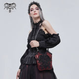 Mystic Misfit' Gothic Shoulder Bag With Chain (Red)