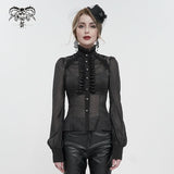 Live to Tell' Mesh Patterned Gothic Shirt