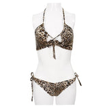 Sst017 Leopard Printed Swimsuit Set