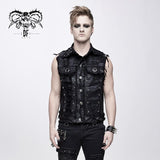 Devil Fashion Punk Heavy Metal Hand Painted Faded Effect Men Printing Waistcoats