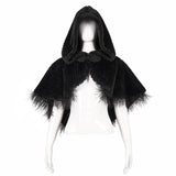 Cape gothique en peluche « Void » doublée de fourrure