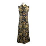 Black And Gold Court Floral Gothic Men Long Waistcoat