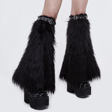 Boots Accessory Adjusted Leather Loop Women Fur Punk Leg Warmer