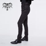 Gothic Wedding Men High Waist Slim Fit Jacquard Western Style Trousers