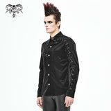 Sht066 Punk Chain Drawstring Men Shirts