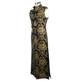 Black And Gold Court Floral Gothic Men Long Waistcoat