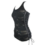 Tt113 Summer Punk Women Broken Holes Vest
