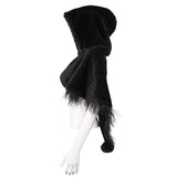 'Void' Gothic Plush Cloak Lined With Fur