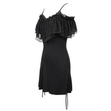 'Malady' Gothic Sling Dress/Blouse With Bardot Neckline