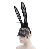 'Sixties Fever Dream' Gothic Bunny Ear Headband With Veil