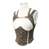 Coffee Steampunk Shapewear Sexy Women Lace Up Slim Waistcoats