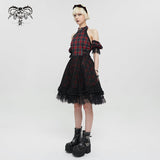 'Snowblood' Punk Cheongsam Collar Plaid Dress