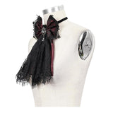 'Wednesday' Gothic Lace Bow Tie (Fire Brick)