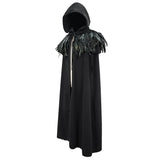 Hallowmas Christmas Festival Feather Woollen Hooded Gothic Big Cape For Women And Men