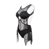 Sst001 Gothic Lace Stitching One Piece Swimsuit