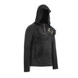 Devil Fashion Designer Asymmetric Tatters Worn Out Hooded Winter Shirts