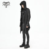 Ct172 Dark Hooded Knit Coat