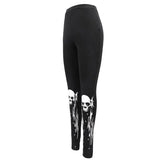 Pt136 Punk Skull Wing Printed Leggings