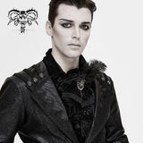 Gothic Unisex Delicate Brooches And Feather Velveteen Bow Tie