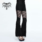 Designer Sexy Women Punk Broken Holes Slim Fit Flared Pants