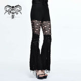 Designer Sexy Women Punk Broken Holes Slim Fit Flared Pants