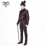 Ct17402 Wine Gothic Men Dress Coat