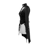 Five Pointed Star Spiked Zipper Up Punk Mesh Women Coat With Loops