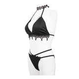 Sst010 Gothic Lace Halter Bikini Swimsuit Suit