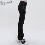 'Last Flight' Gothic Asymmetric Flared Pants (Black)