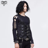 Parties Wearing Men Black Peach Hearts Jacquard Game Style Punk Waistcoats