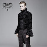 Devil Fashion Paisley Court Pattern Stand Collar Black Gothic Men Jacket