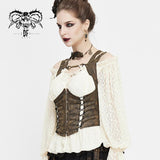 Coffee Steampunk Shapewear Sexy Women Lace Up Slim Waistcoats