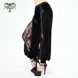 'Disorient' Gothic Flared Pants With Mesh Panels