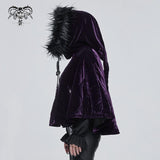 'Sweet Oblivion' Gothic Cape With Fur Lined Hood (Purple)