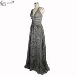 Punk Wedding Branch Embroidery Smoky Pattern Sexy Women Silk Chiffon Halter Dress