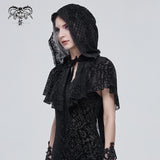 'Lost Highway' Gothic Mesh Cape With Hood