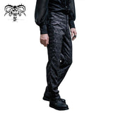 Formal Party Jacquard Men High Waist Floral Gothic Trousers