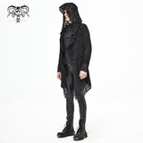 Ct168 Darkness Holes Hooded Men Coat