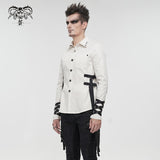 'Thisbe' Punk Long Sleeve Shirt With Nylon Straps (Chalk)