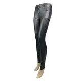 Daily Life Wear Women Simple Style Tight Leather Pants