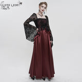 'Queen of Nile' Gothic Satin Lace Dress (Red)