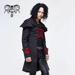 Punk Black And Red Chain Shape Ribbons Game Men Long Coat