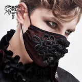 Chinese Frog Textured Burgundy Gothic Chiffon Men Mask