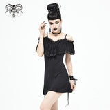 'Malady' Gothic Sling Dress/Blouse With Bardot Neckline